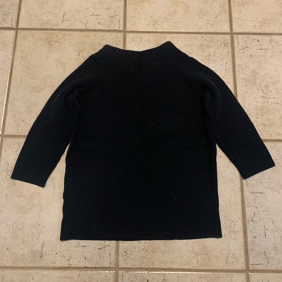 Dressbarn Black Ribbed 3/4 Sleeve Mock Neck Top - Size Large - Picture 4 of 6